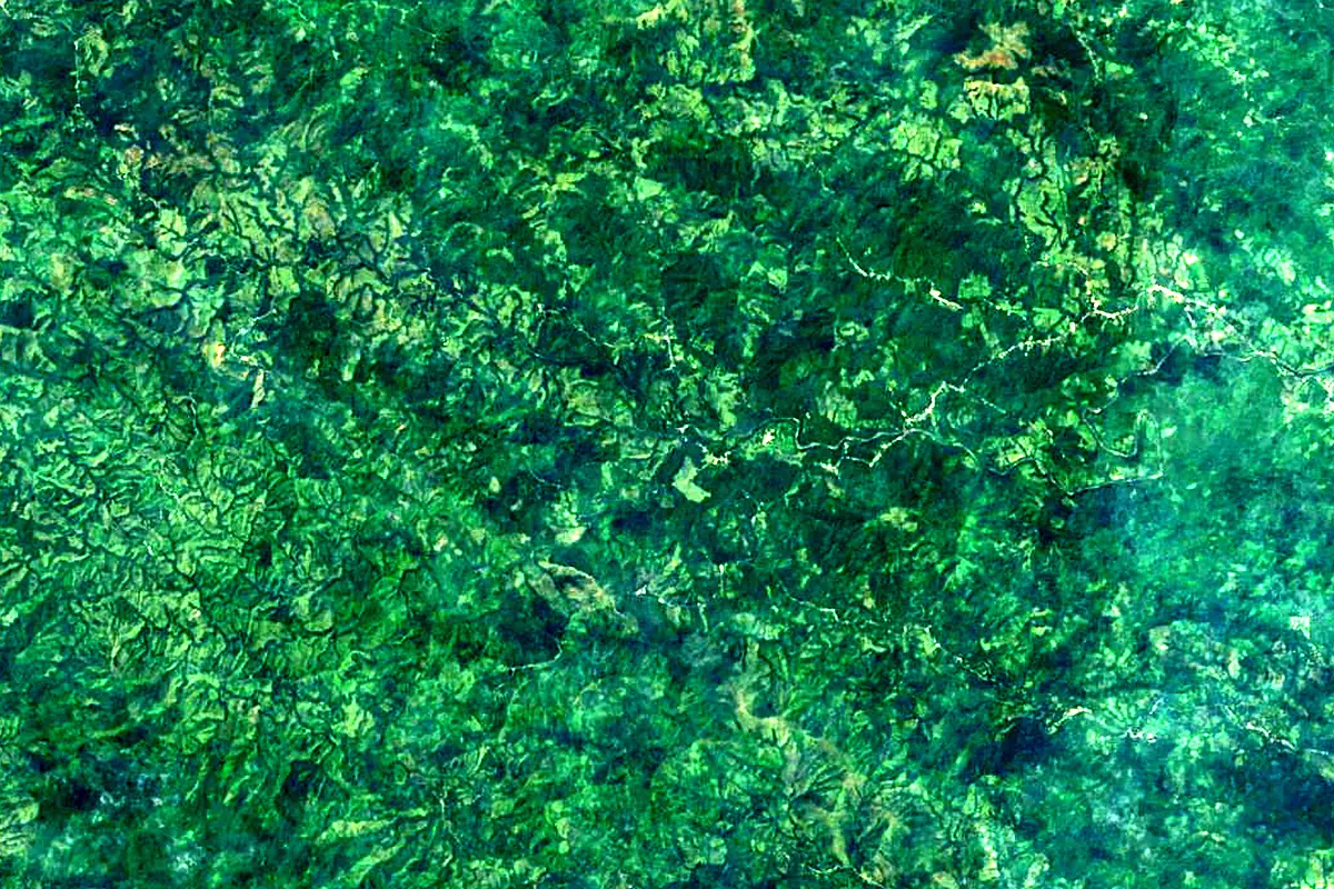 Ozama River: satellite view of the source