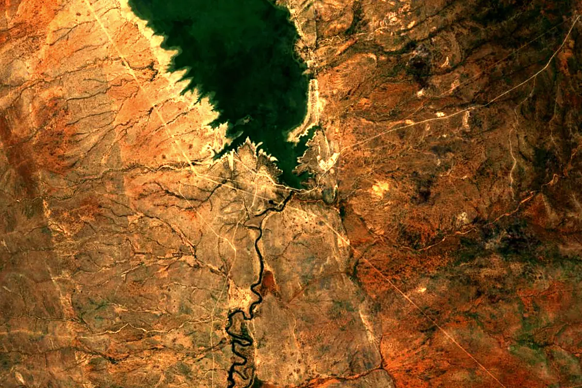 Pangani River: satellite view of the source