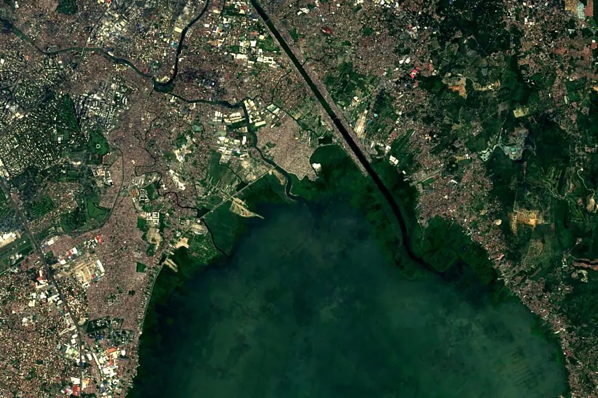 Pasig River: satellite view of the source