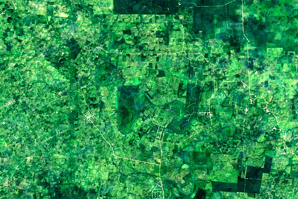 Pasión River: satellite view of the source