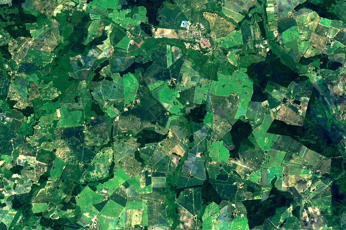 Peene: satellite view of the source