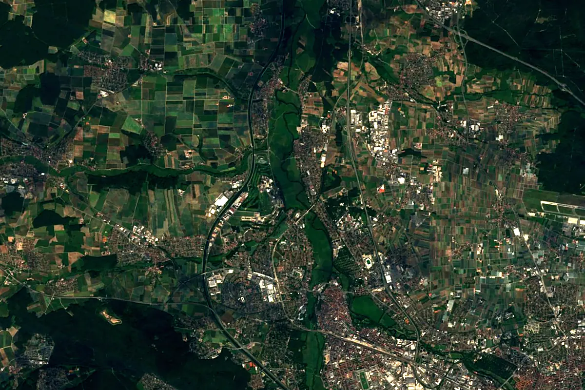Pegnitz: satellite view of the mouth