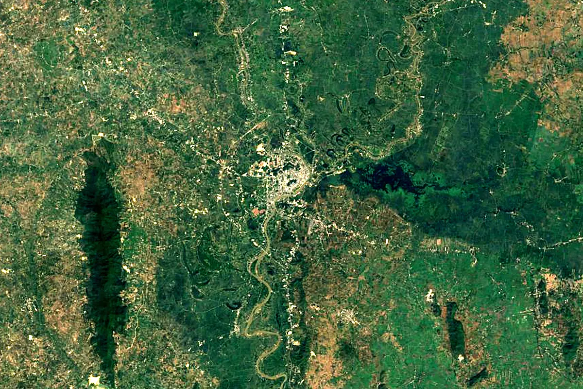 Ping River: satellite view of the mouth
