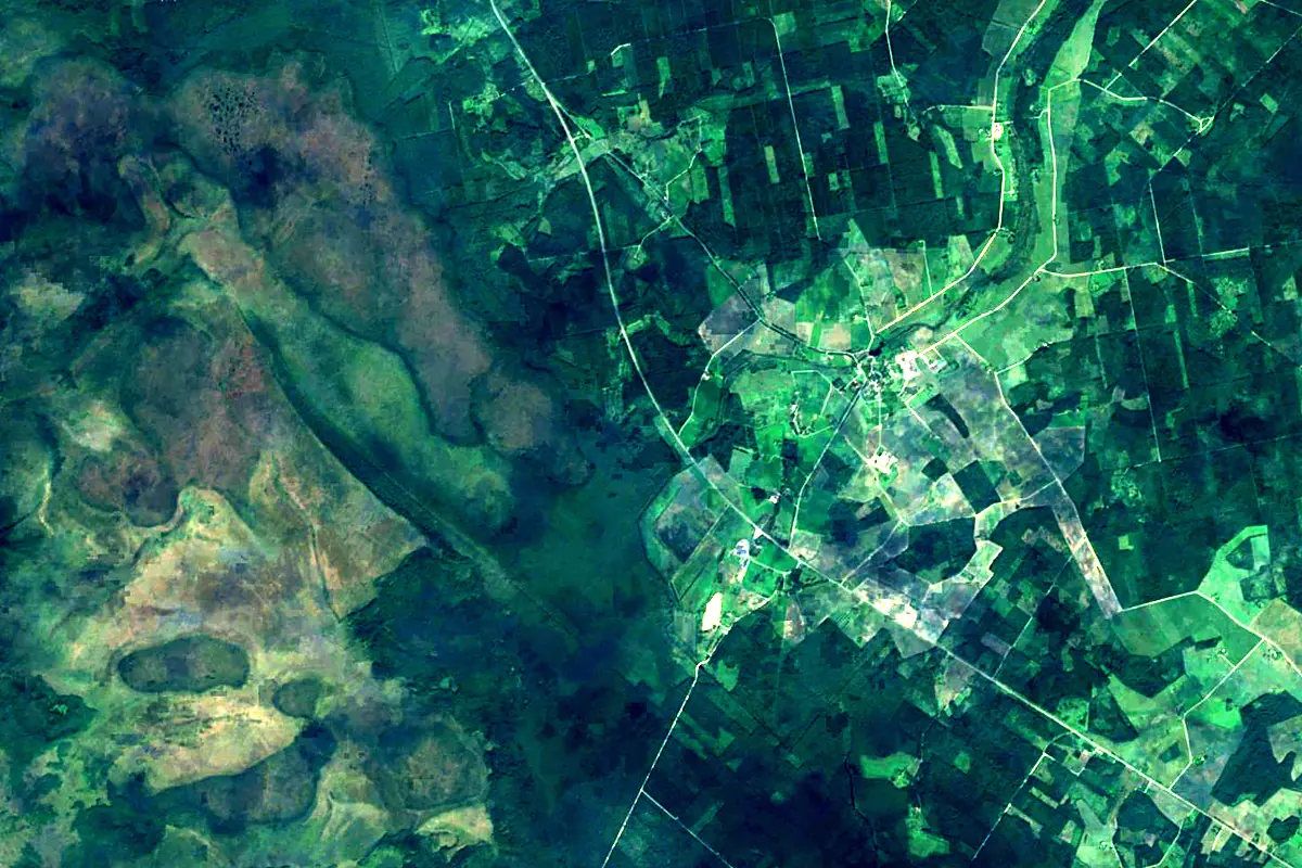 Põltsamaa River: satellite view of the mouth