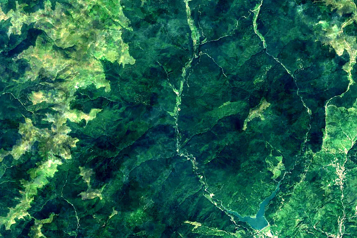 Prahova River: satellite view of the source