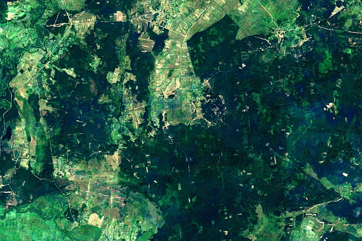 Pripyat River: satellite view of the source