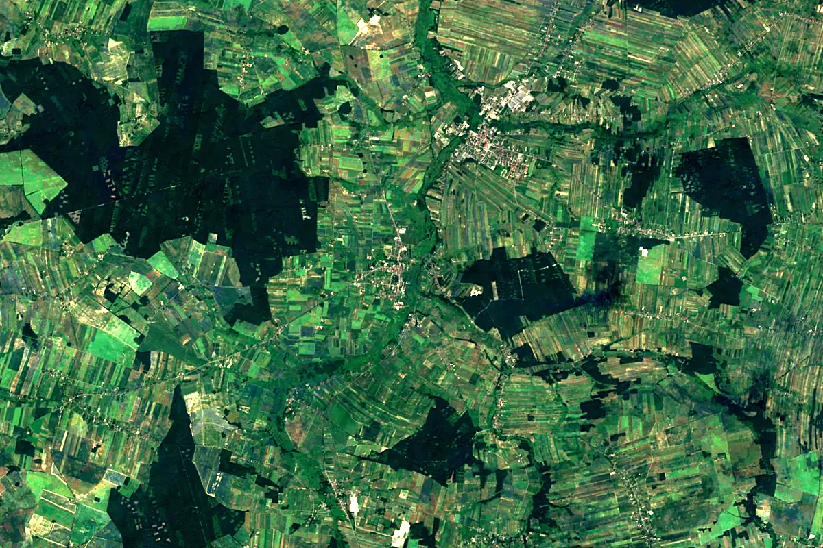 Prosna: satellite view of the source
