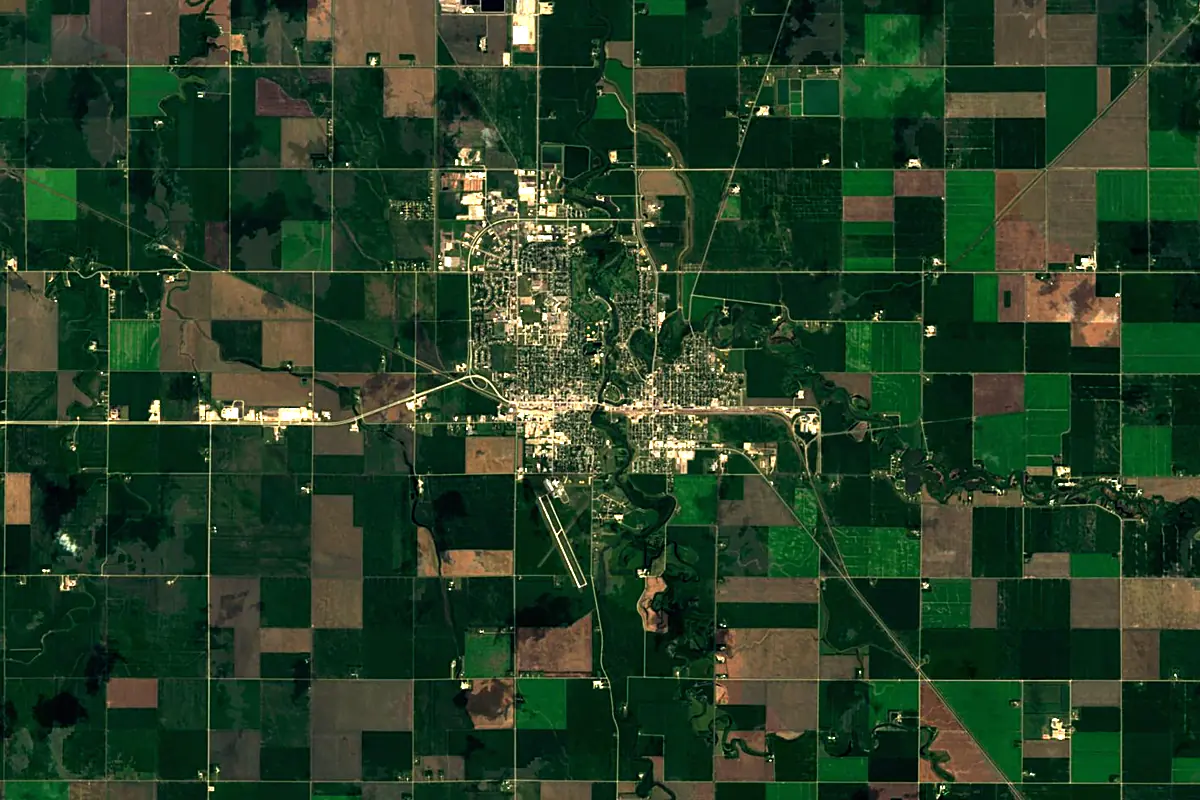 Red River of the North: satellite view of the source