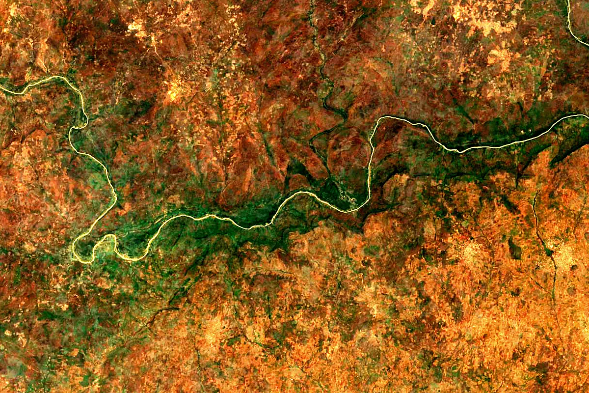Red Volta: satellite view of the mouth