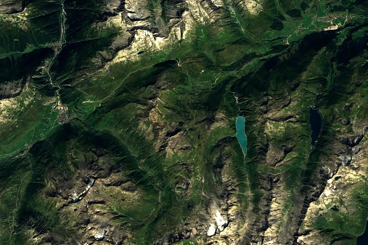 Rhine: satellite view of the source