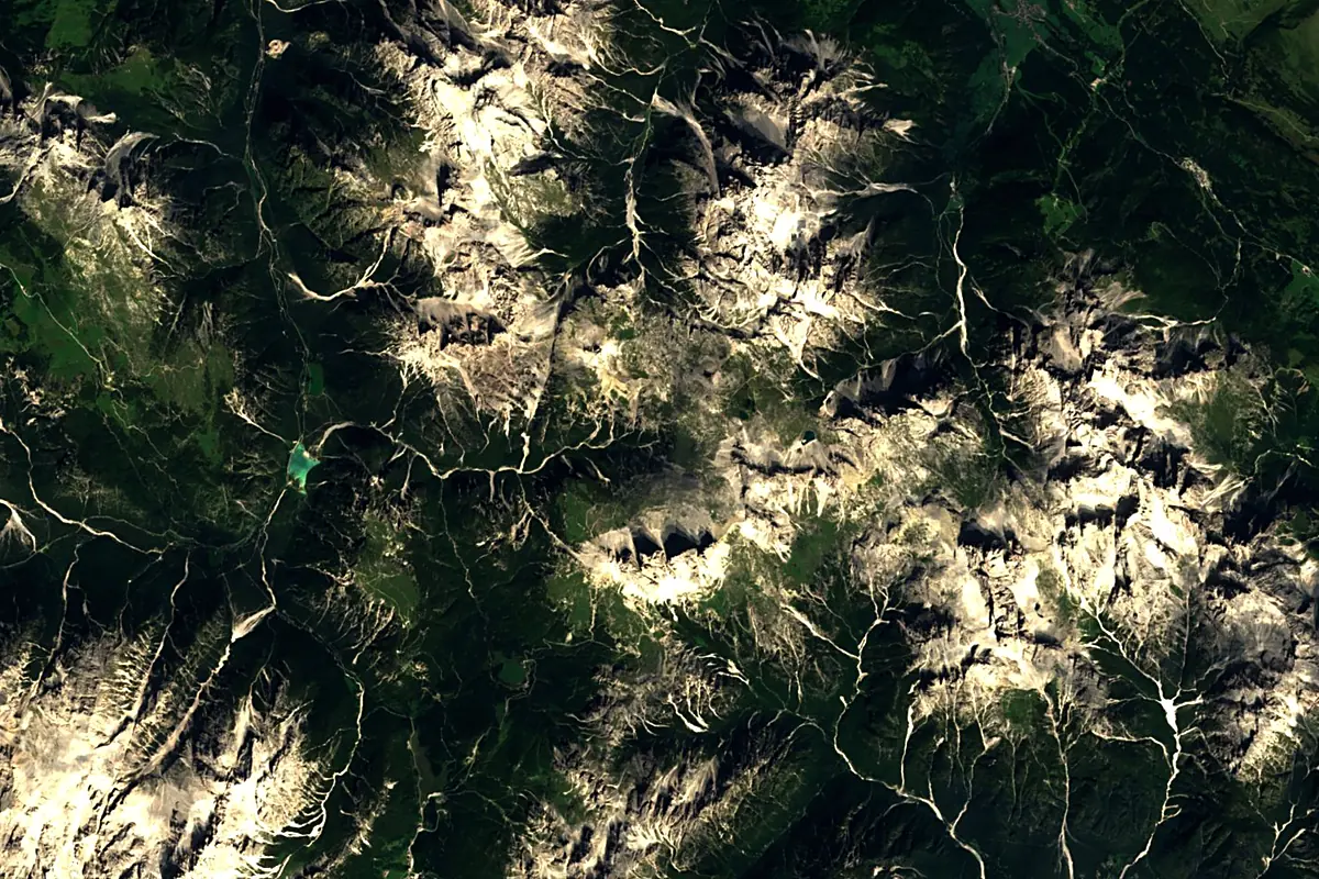 Rienz: satellite view of the source