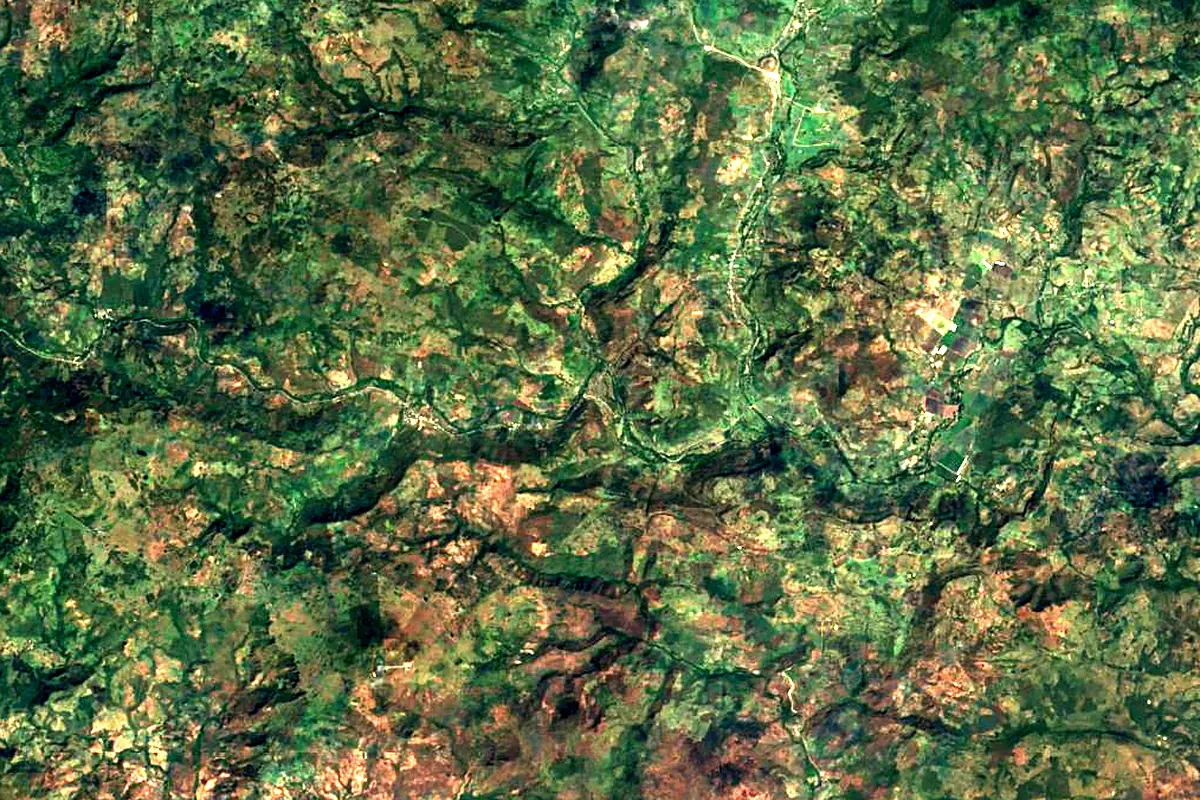 Río Frío: satellite view of the source