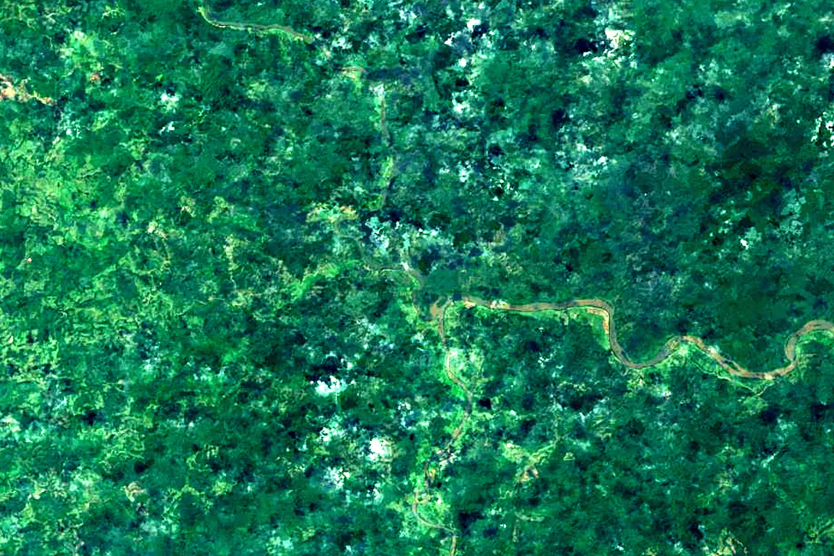 Río San Juan: satellite view of the mouth