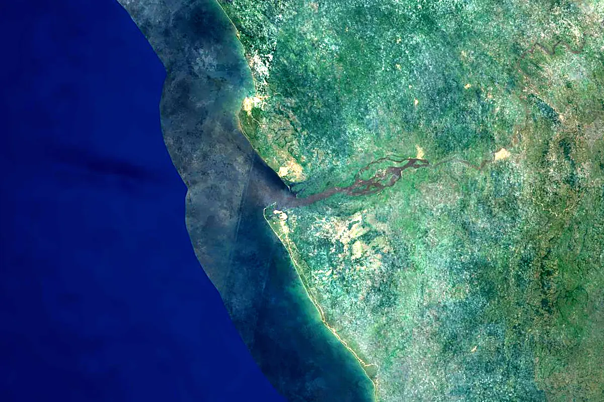 River Congo: satellite view of the mouth