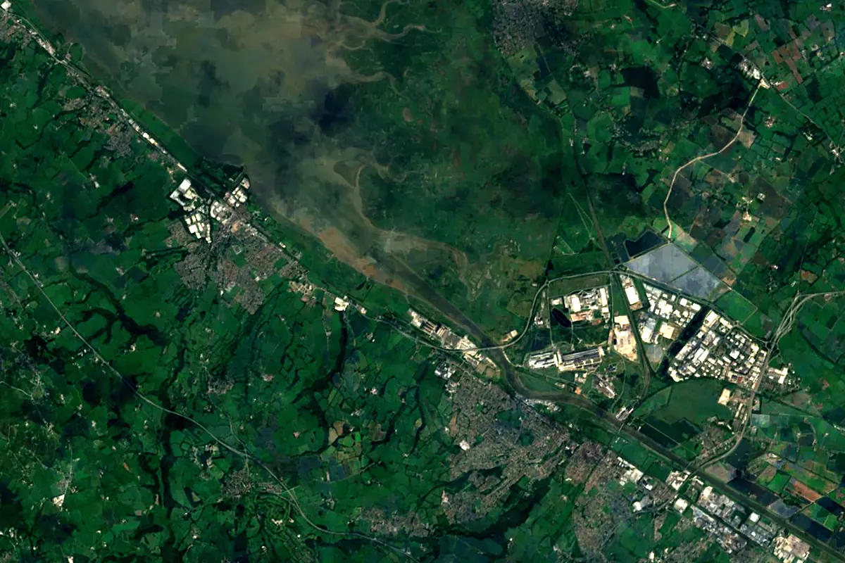 River Dee: satellite view of the mouth