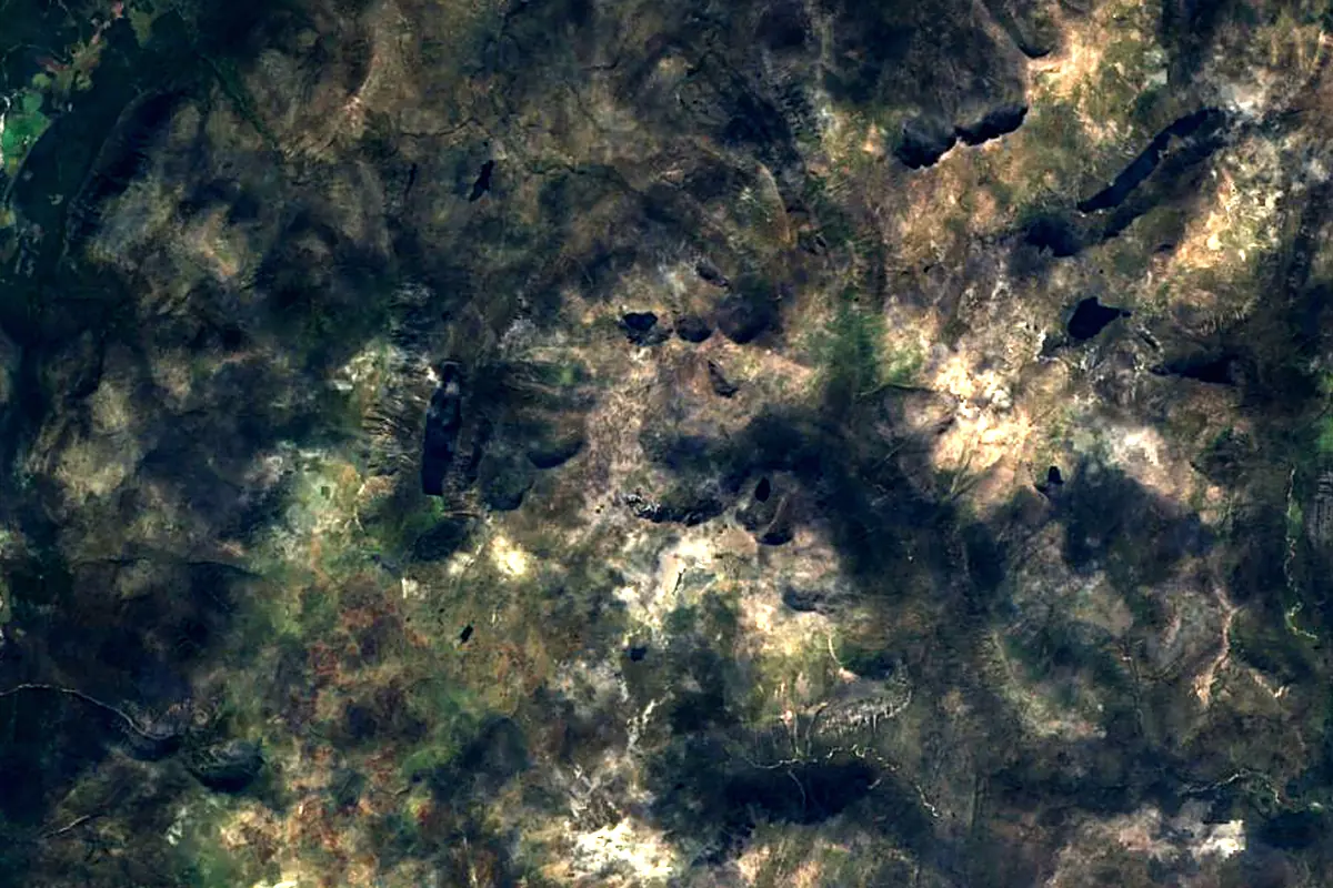 River Dee: satellite view of the source
