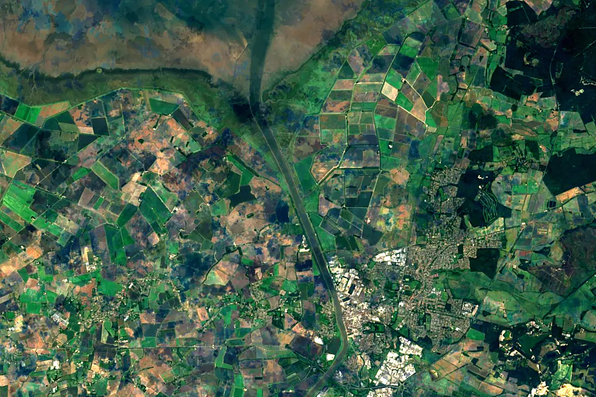 River Great Ouse: satellite view of the mouth