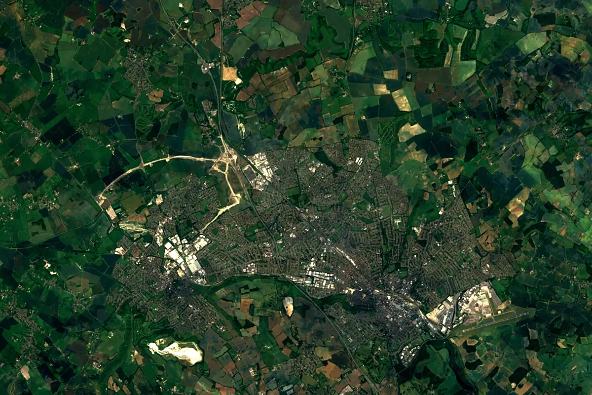 River Lea: satellite view of the source