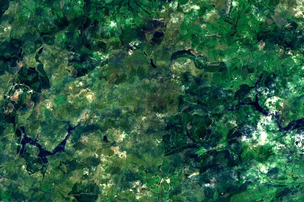 River Severn: satellite view of the source