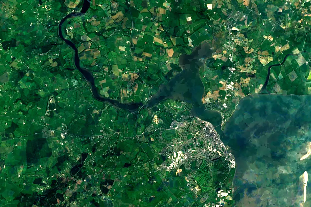River Slaney: satellite view of the mouth