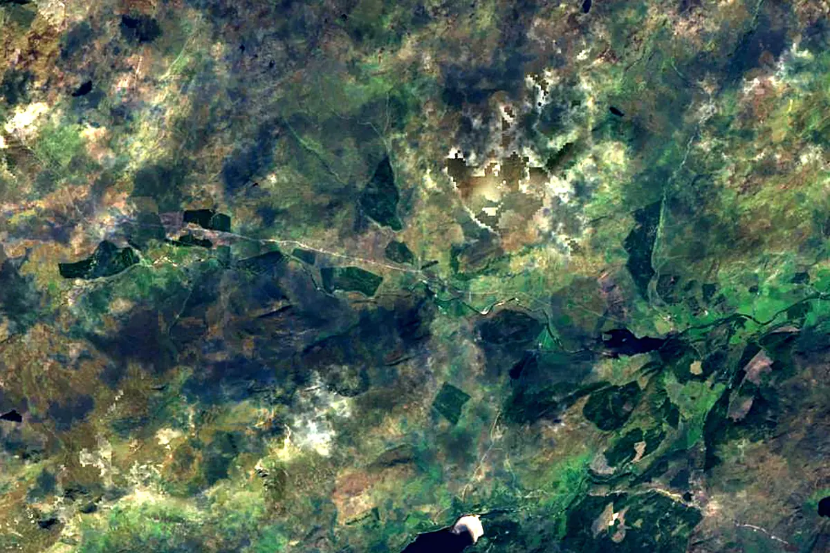 River Spey: satellite view of the source