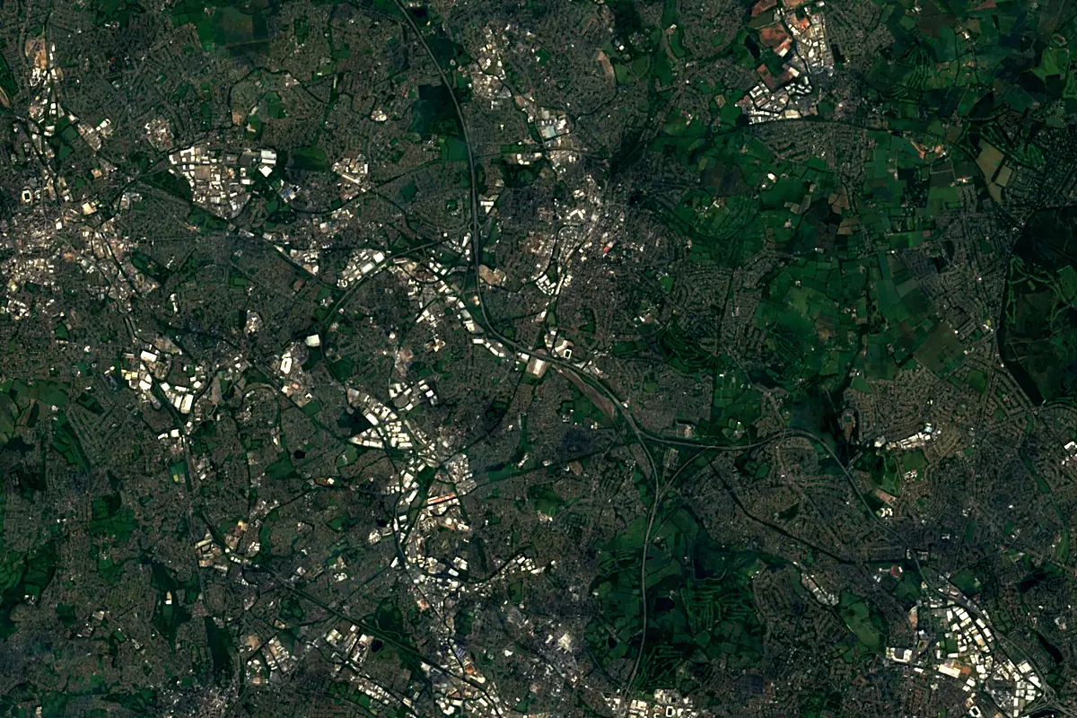 River Trent: satellite view of the source