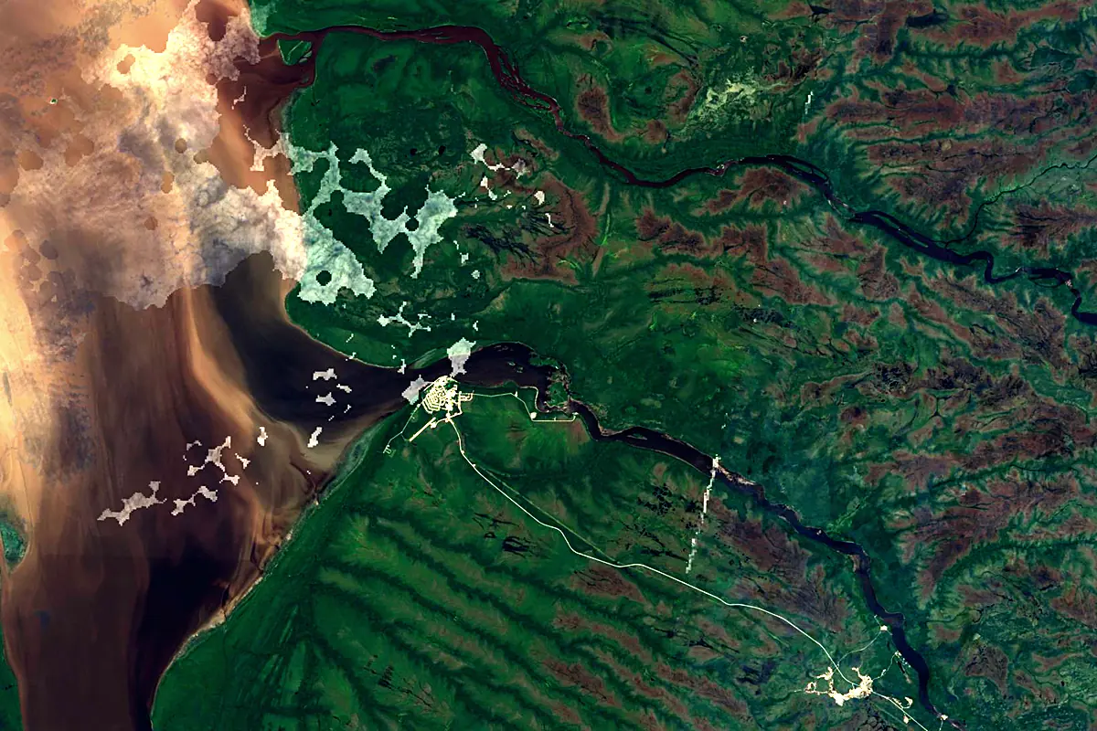 Rivière Rupert: satellite view of the mouth