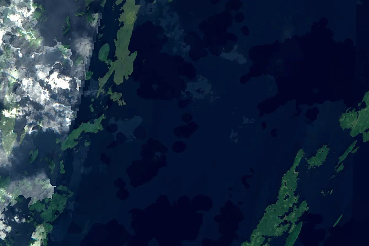 Rivière Rupert: satellite view of the source