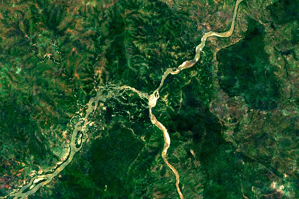 Rufiji River: satellite view of the source