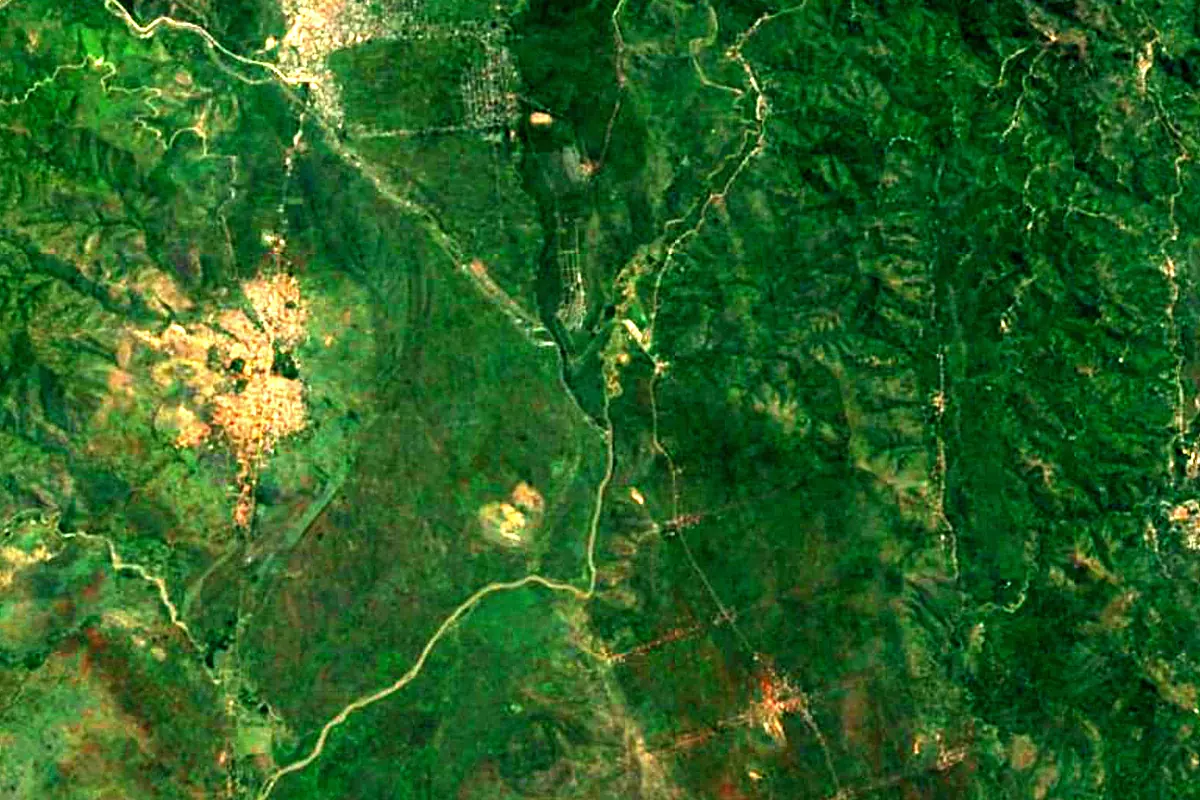 Ruhwa River: satellite view of the mouth