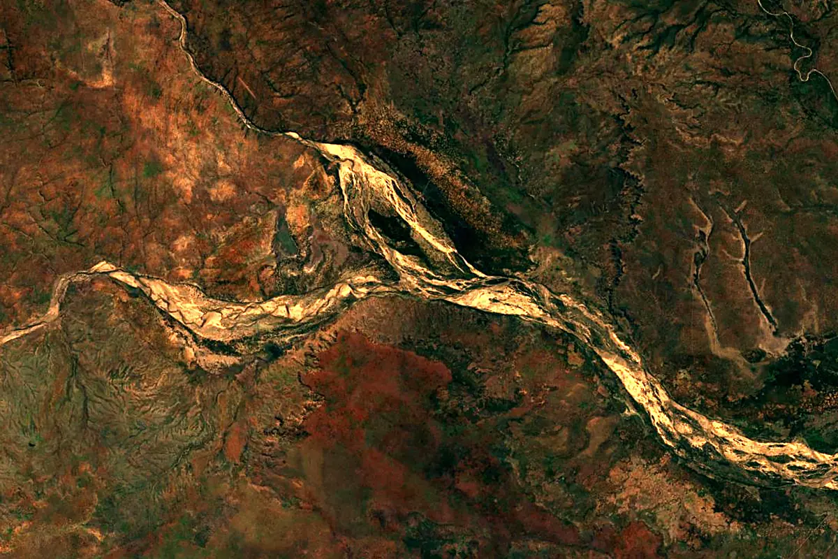 Runde River: satellite view of the mouth
