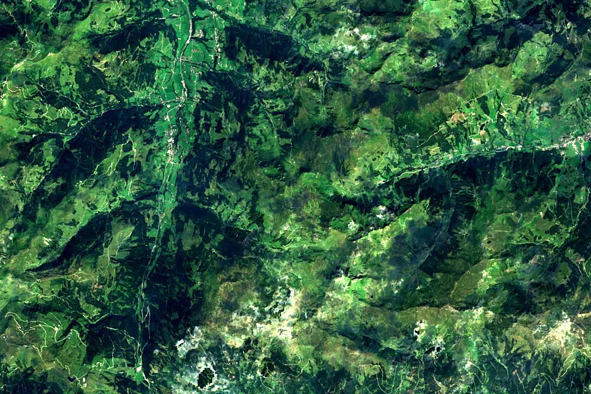 Saalach: satellite view of the source