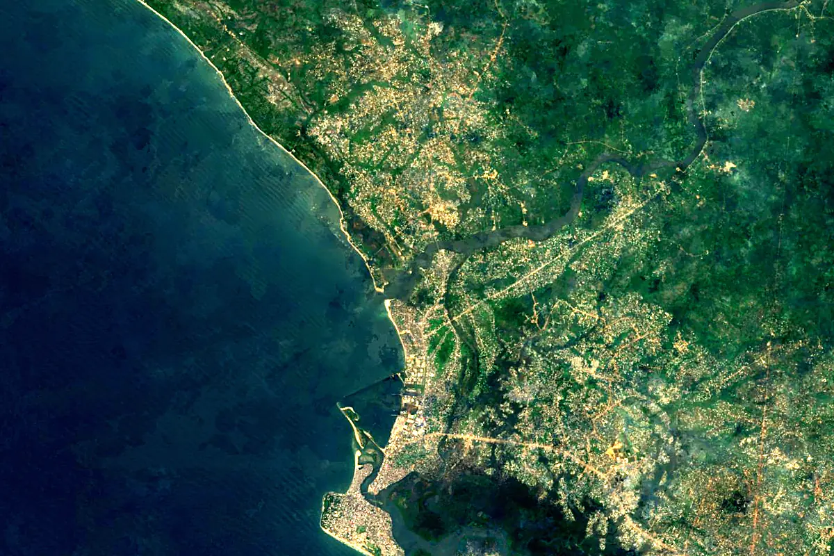 Saint Paul River: satellite view of the mouth