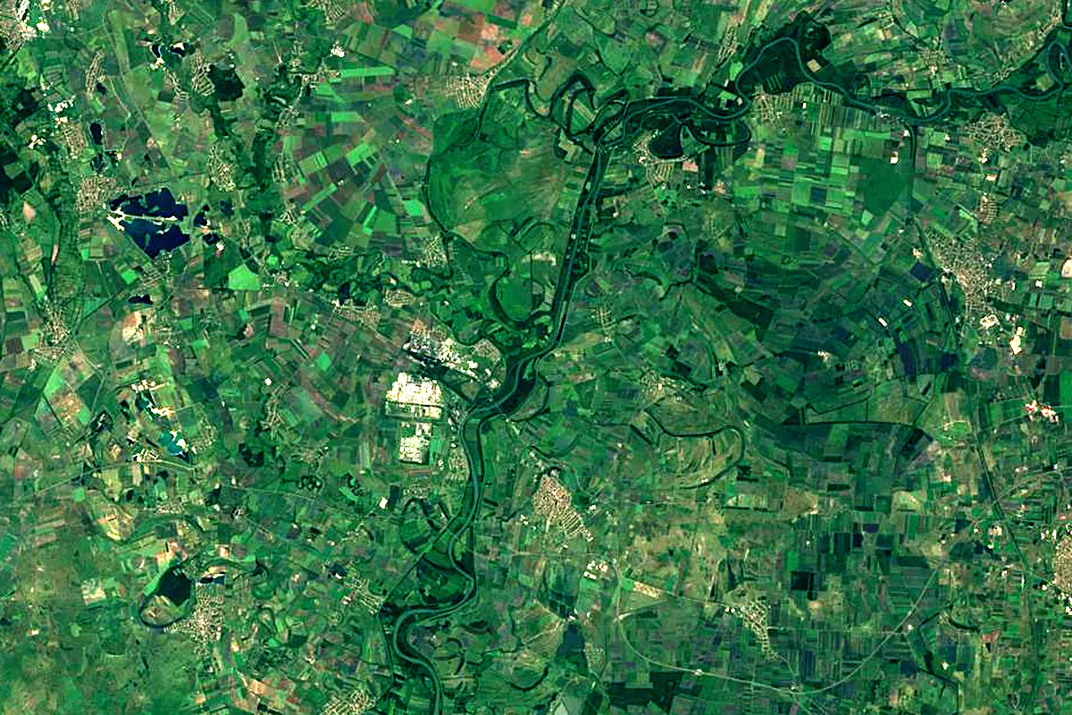 Sajó: satellite view of the mouth