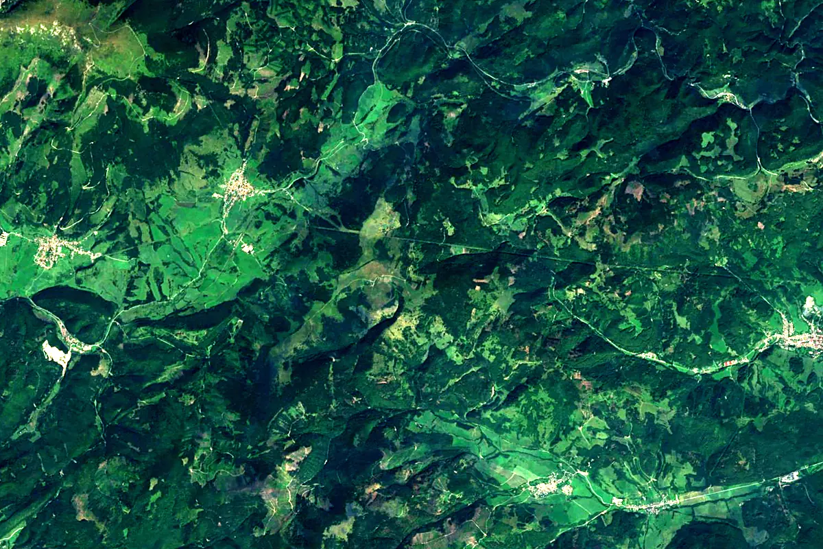 Sajó: satellite view of the source