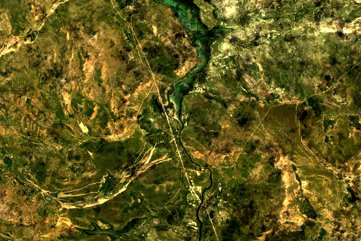 Salween River: satellite view of the source
