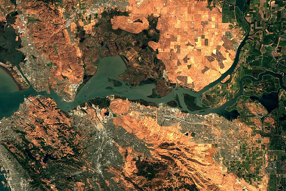 San Joaquin River: satellite view of the mouth