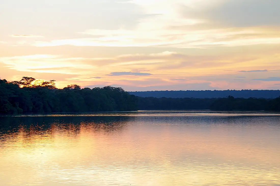 Sunset on the Sangha River near Bayanga