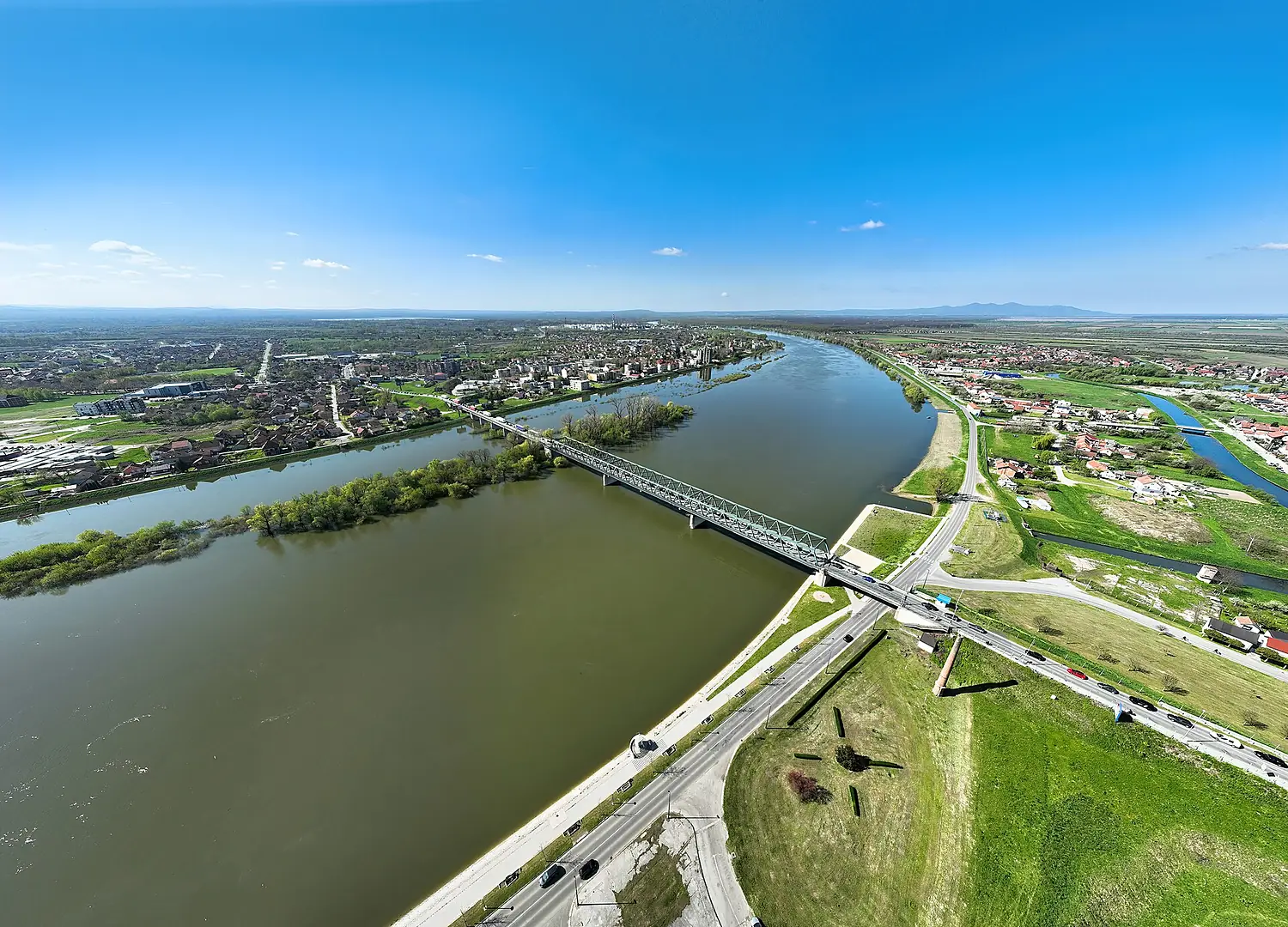 Sava River at Brod - Slavonski Brod (Republika Srpska - Croatia border)
