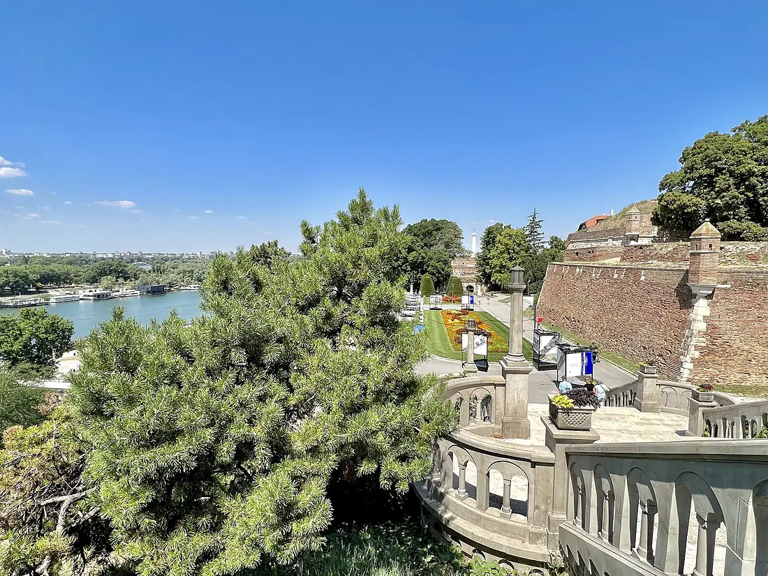 Beograd (Београд), Serbia 2022 - Belgrade Fortress and Sava River where it meets the Danube, Belgrade