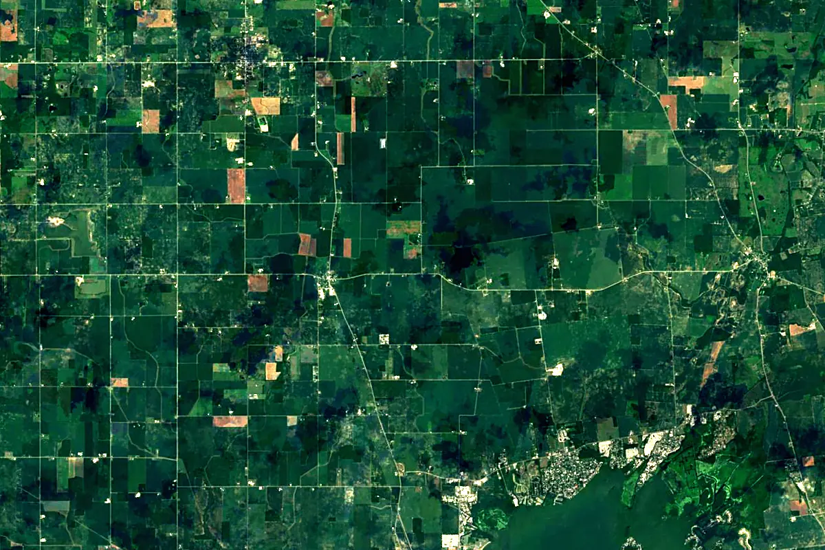 Scioto River: satellite view of the source