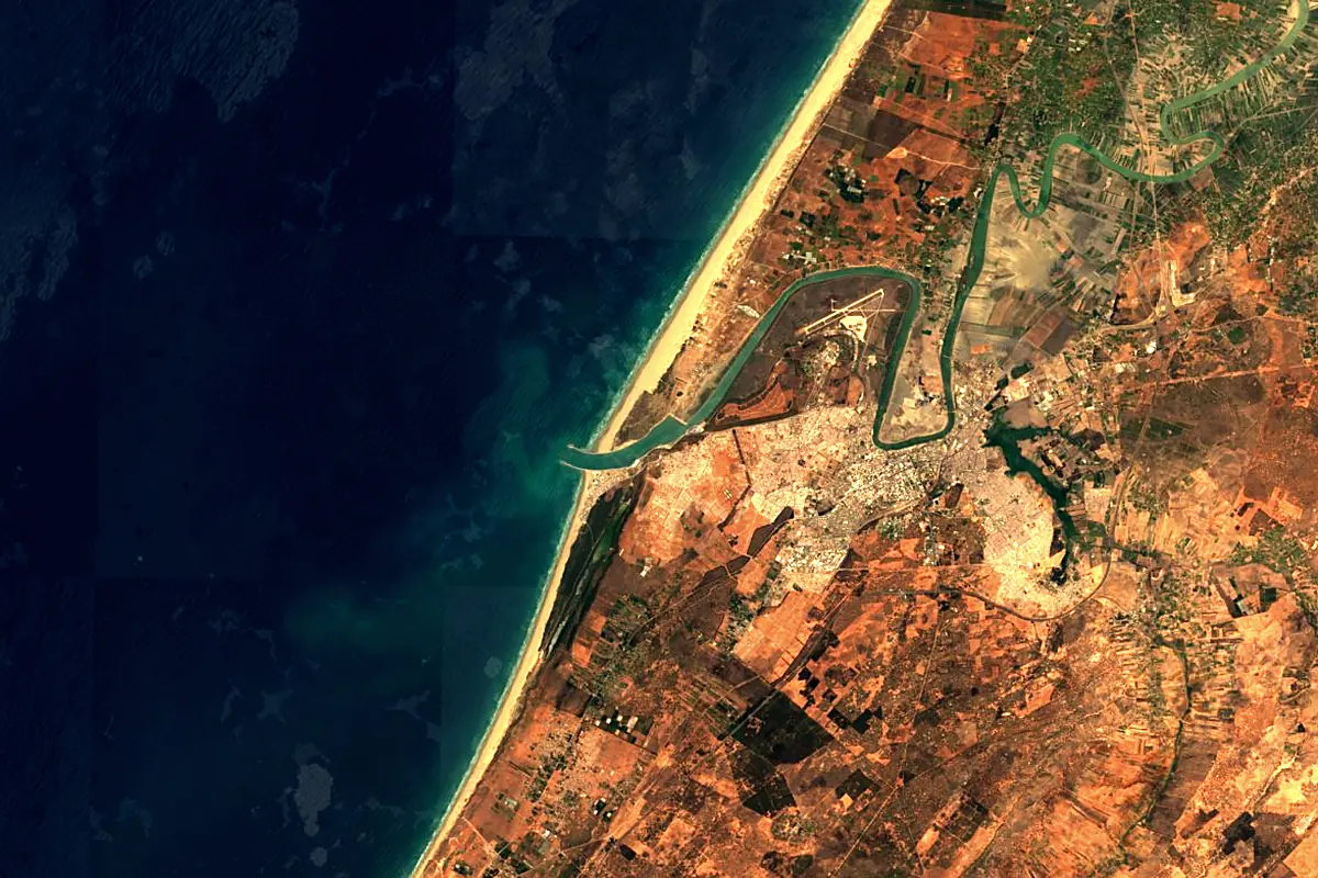 Sebou River: satellite view of the mouth