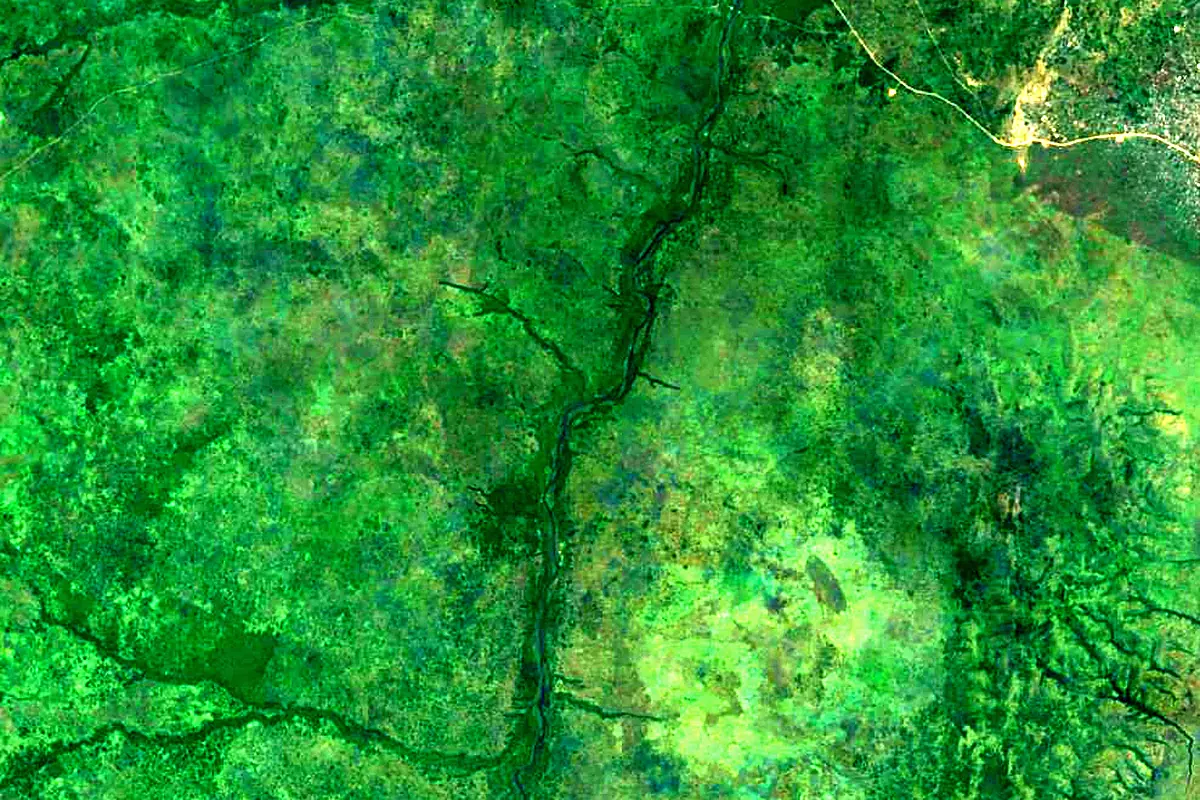 Semliki River: satellite view of the source