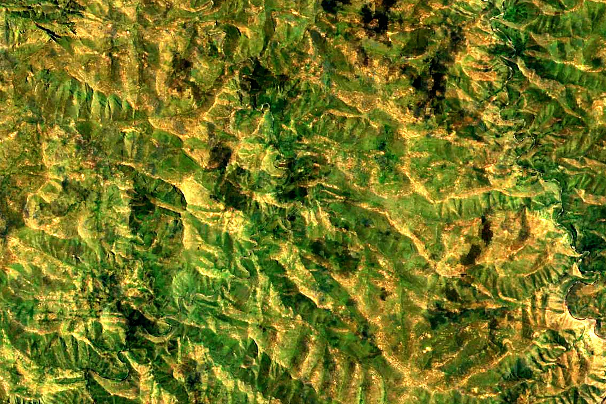 Senqunyane River: satellite view of the source