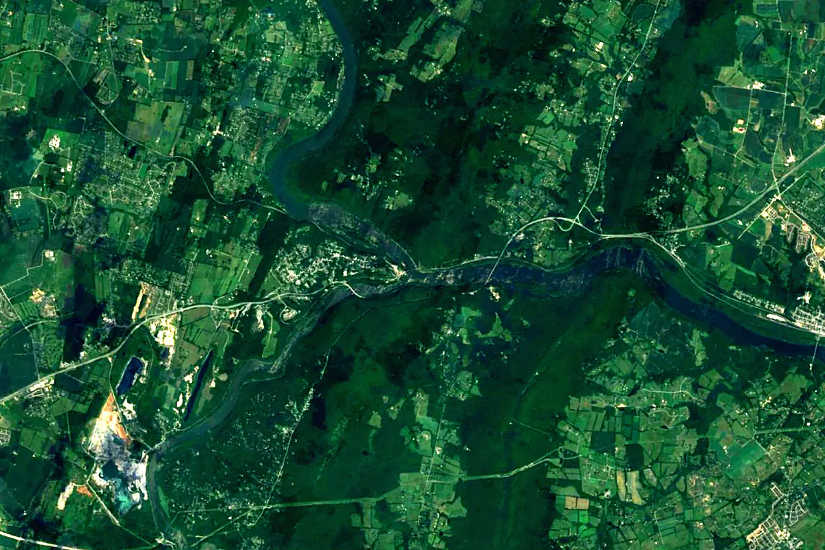 Shenandoah River: satellite view of the mouth
