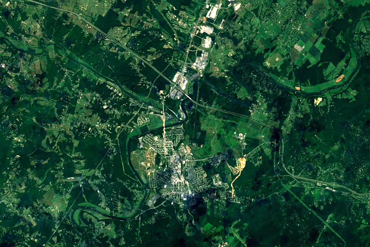Shenandoah River: satellite view of the source