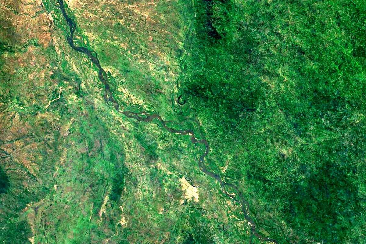 Shire River: satellite view of the mouth