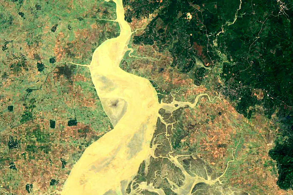 Sittaung River: satellite view of the mouth