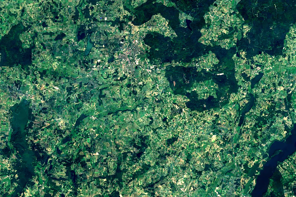 Słupia: satellite view of the source