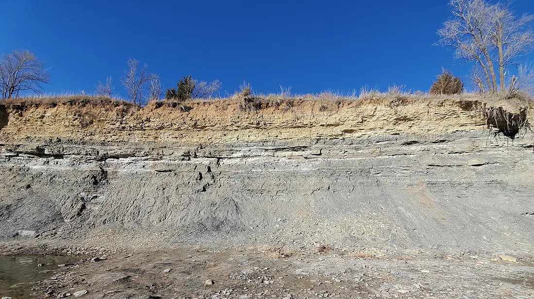 Indian Rock, Salina, Kansas, Smoky Hill diversion channel, North face, upper Wellington Formation 20211208 103808.2